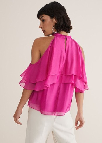 Phase Eight Heather Ruffle Shirts Pink Canada | CDFTHZ-285